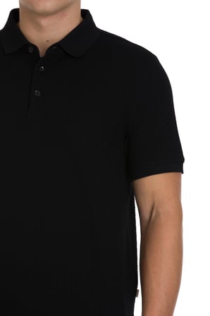Siyah Regular Fit 100% Pamuk Polo Yaka  Merserize Tişört | S