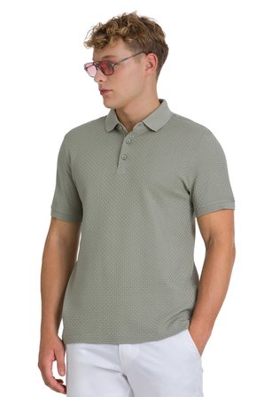Haki Regular Fit 100% Pamuk Polo Yaka  Merserize Tişört | S