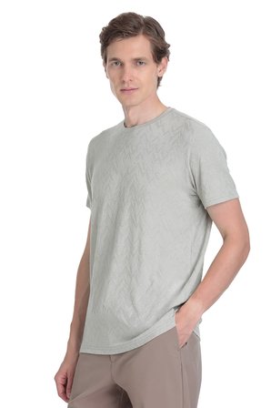 Haki Regular Fit Bisiklet Yaka Tişört | M