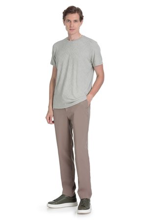 Haki Regular Fit Bisiklet Yaka Tişört | M