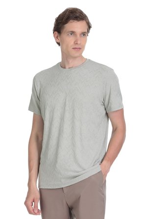 Haki Regular Fit Bisiklet Yaka Tişört | M