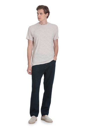 Ekru Regular Fit Bisiklet Yaka Tişört | XL