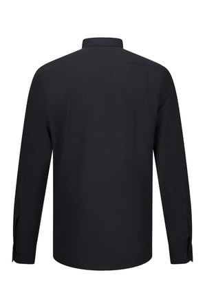 Siyah Comfort Fit Slim Yaka Uzun Kollu Gömlek | S