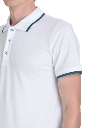 Beyaz Regular Fit 100% Pamuk Polo Yaka Rayon Tişört | XL