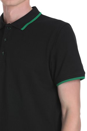 Siyah Regular Fit 100% Pamuk Polo Yaka Rayon Tişört | M