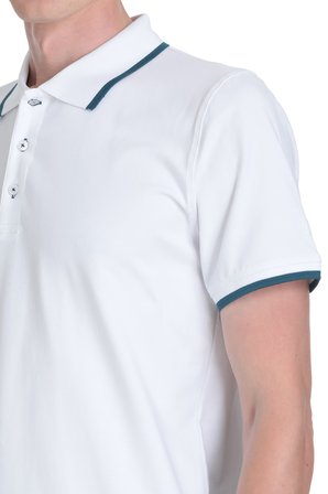 Beyaz Regular Fit Polo Yaka Pamuklu Rayon Tişört | M