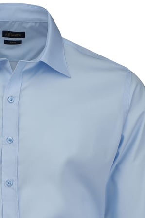 Mavi Klasik Fit Slim Yaka Pamuklu Uzun Kollu Saten Gömlek | XXL