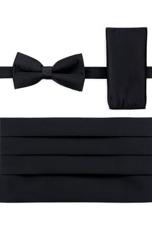 Siyah Kuşak Papyon Mendil Set | STD