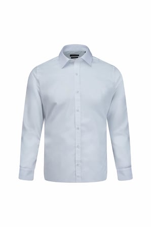 Beyaz Slim Fit Slim Yaka Pamuklu Uzun Kollu Gömlek | L