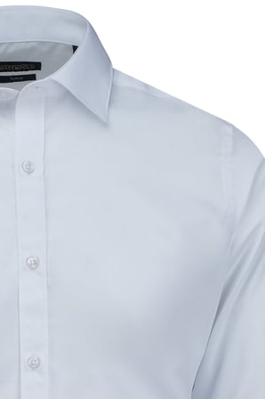 Beyaz Slim Fit Slim Yaka Pamuklu Uzun Kollu Gömlek | XL