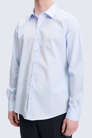 Mavi Slim Fit Slim Yaka Pamuklu Uzun Kollu Gömlek | L