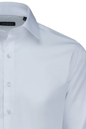 Beyaz Klasik Fit Slim Yaka Pamuklu Uzun Kollu Klasik Gömlek | XXL