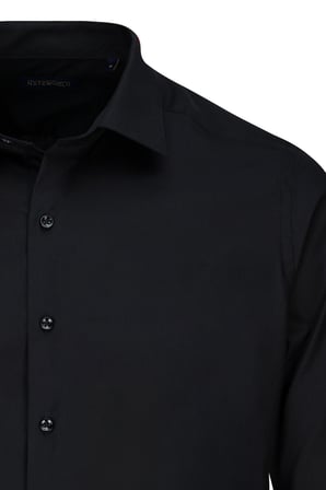 Siyah Klasik Fit Slim Yaka Pamuklu Uzun Kollu Klasik Gömlek | XL