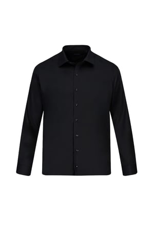 Siyah Klasik Fit Slim Yaka Pamuklu Uzun Kollu Klasik Gömlek | XXL