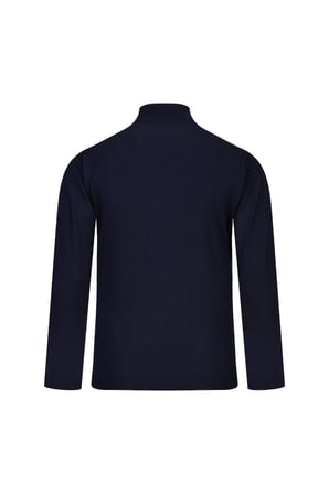 Lacivert Regular Fit Yarım Balıkçı Yaka Yünlü Kazak | M