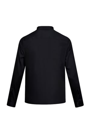 Siyah Klasik Fit Slim Yaka Uzun Kollu Pamuklu Saten Gömlek | XL