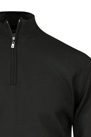 Haki Regular Fit Fermuarlı Yarım Balıkçı Yaka Yünlü Kazak | S