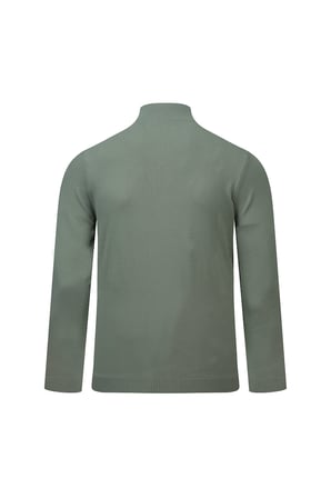 Yeşil Regular Fit Yarım Balıkçı Yaka Fermuarlı  Kazak | L