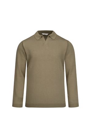 Yeşil Regular Fit Apaş Yaka Pamuklu Kazak | XXL