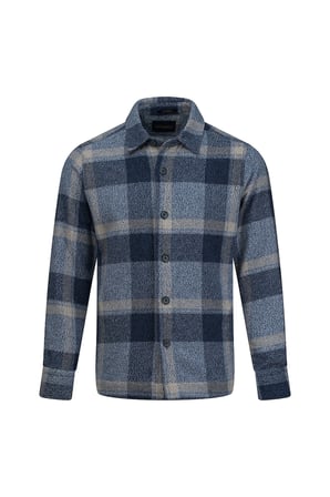 Mavi Regular Fit Shacket Uzun Kollu Pamuklu Kareli Gömlek | M