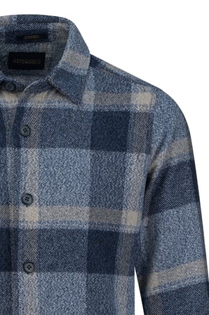 Mavi Regular Fit Shacket Uzun Kollu Pamuklu Kareli Gömlek | M