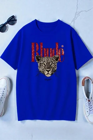 Unisex Rhude Leopar Baskılı Tasarım Tshirt