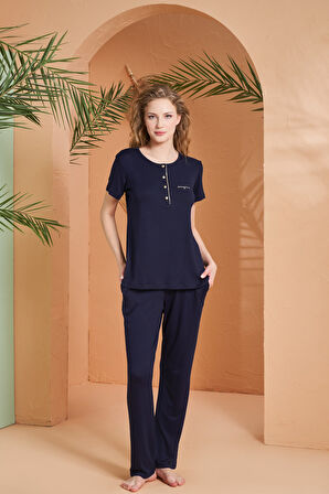  PJS Kadın Patlı Düğme Pijama Takımı 27068
