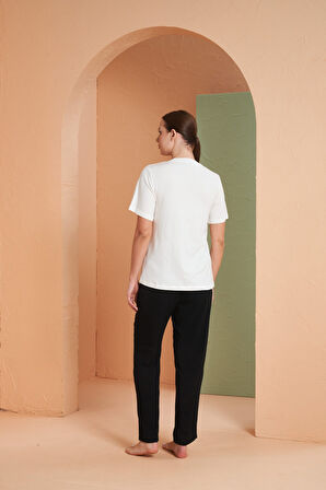 PJS Kadın V Yaka Pijama Takımı 27135 