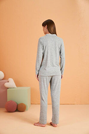 PJS Kadın Gri Pijama Takımı 28014 