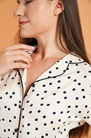 PJS Kadın Beyaz Pijama Takımı 28022 