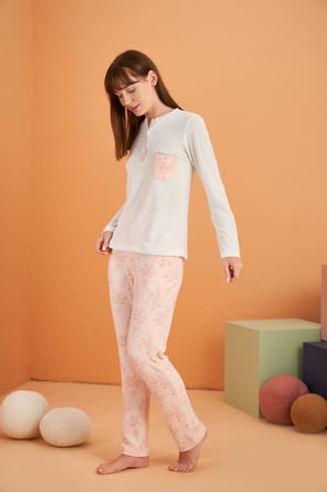 PJS Kadın Ekru Pijama Takımı 28056