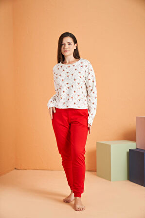 PJS Kadın Ekru Pijama Takımı 28061 