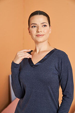 PJS Kadın Lacivert Pijama Takımı 28091 