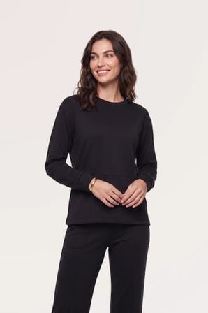 Pjs Kadın Siyah Uzun Kol Pijama Takımı 30102 