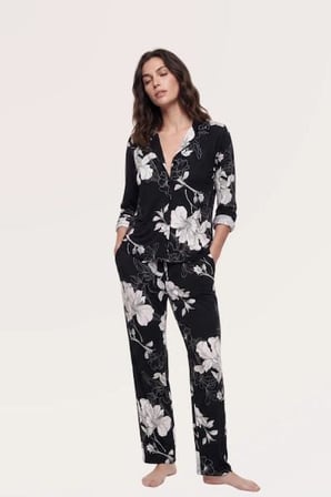 Pjs Kadın Siyah Düğmeli Pijama Takımı 30163 