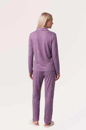 Pjs Kadın Lila Düğmeli Pijama Takımı 30169