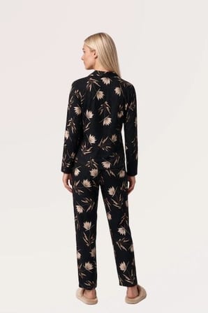 Pjs Kadın Siyah Düğmeli Pijama Takımı 30185 