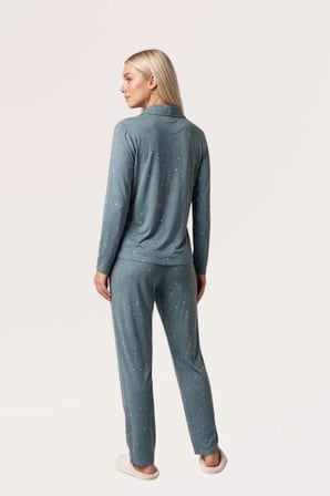Pjs Kadın Yeşil Düğmeli Pijama Takımı 30198 