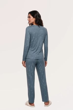 Pjs Kadın Yeşil Uzun Kol Pijama Takımı 30199 