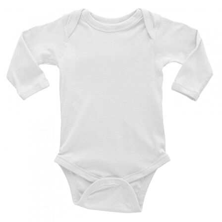 Mixi Baby Body Uzun Kol Beyaz
