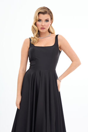  ELBISE MIDI SIRTI ACIK	