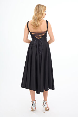  ELBISE MIDI SIRTI ACIK	