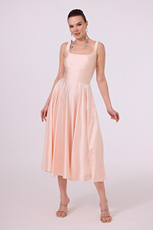  ELBISE MIDI SIRTI ACIK	