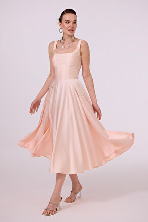  ELBISE MIDI SIRTI ACIK	