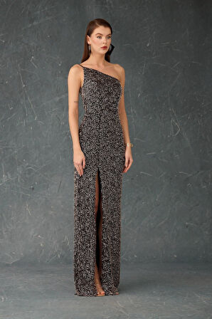 TÜL ÜZERİ BONCUKLU ELBISE		