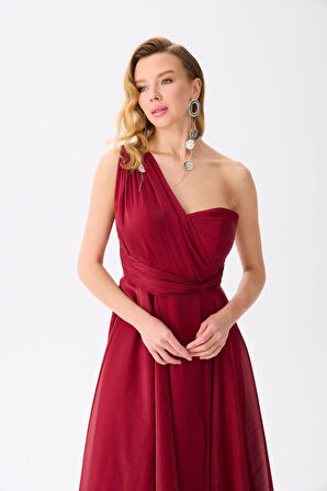  ELBISE UZUN TEK OMUZLU