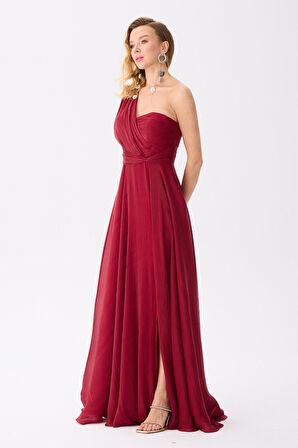  ELBISE UZUN TEK OMUZLU