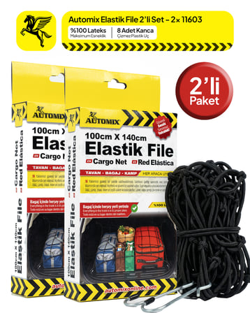 Automix Elastik Bagaj Filesi 100x140 Cm - İkili Paket