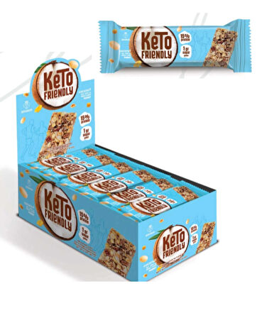 Keto Hindistan Cevizli Yer Fıstıklı Bar 30 gr (24 ADET)