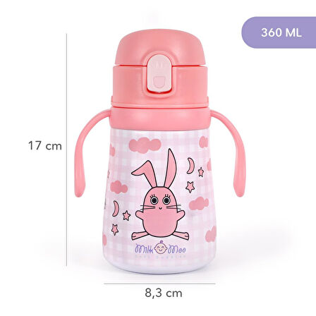 Milk&Moo Çelik Küçük Çocuk Matarası Çançin 360 ml